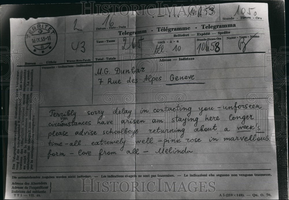 1975 Press Photo A forged telegram - KSB74063 - Historic Images