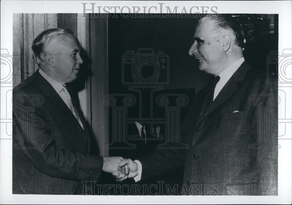 1966 Press Photo Georges Pompidou Prime Minister Harold Wilson Britain France-Historic Images