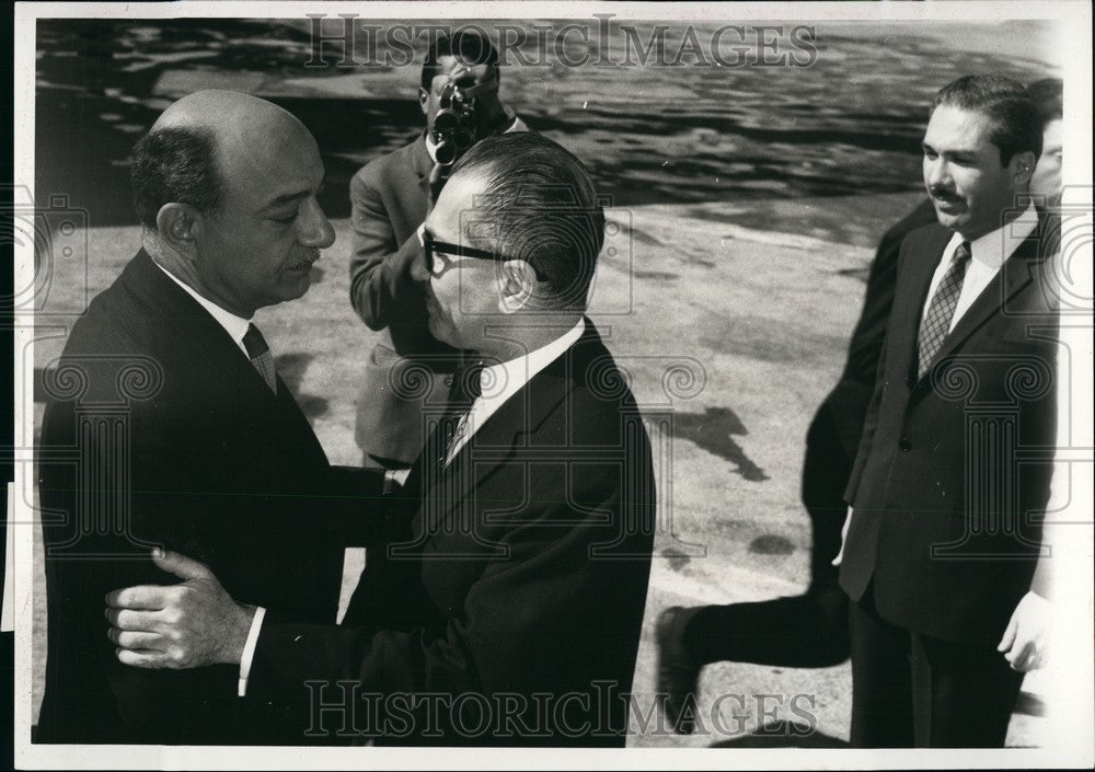 1969 Press Photo Foreign Minister Mahmoud Riad & Abdul Mon'em Rifai - KSB74143-Historic Images