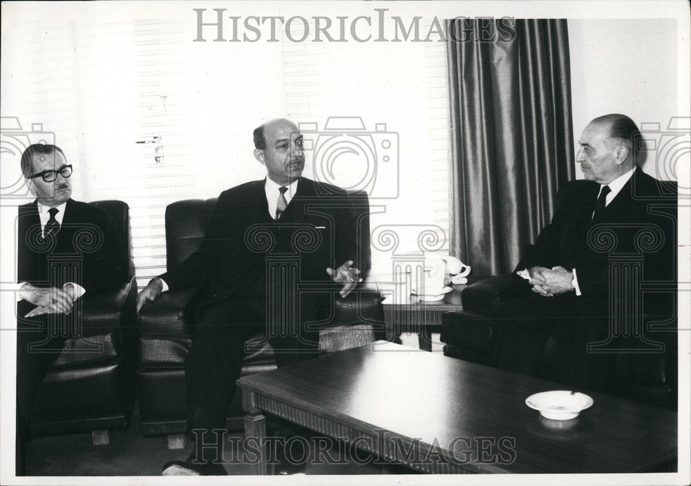 1969, Jordanian Prime Minister Bahjat Talhouni, Mahmoud Riad - Historic Images