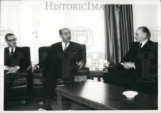 1969, Jordanian Prime Minister Bahjat Talhouni, Mahmoud Riad - Historic Images