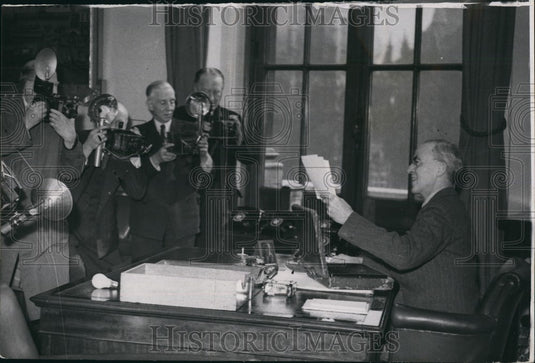1950 Sir Stafford Cripps Faces the Cameras - Historic Images