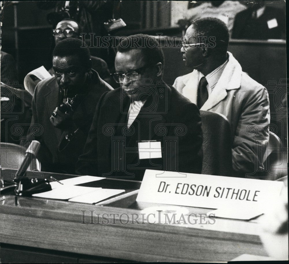 1976 Bishop Muzorewa Geneva Conference Rhodesia Dr. Edson Sithole - Historic Images