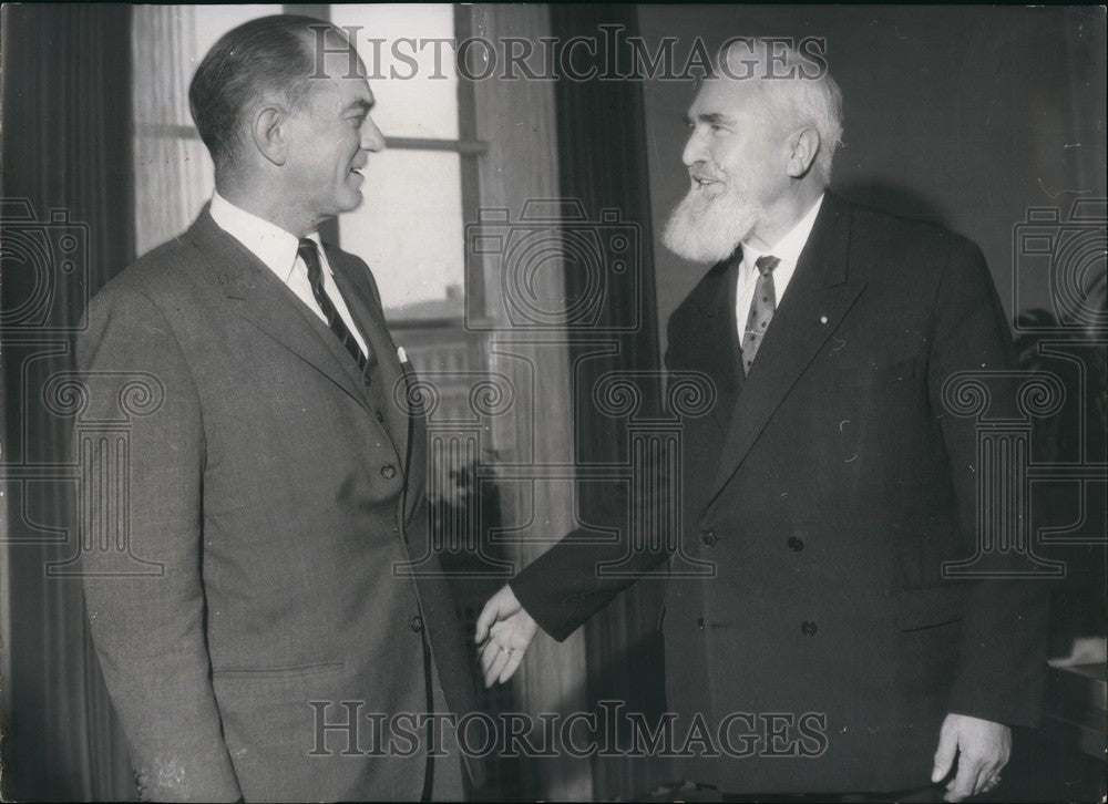 1964 Press Photo Senator James William Fulbright & Bavarian Minister Dr. Hundham - Historic Images