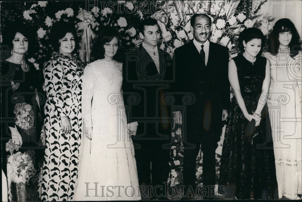 1971 Press Photo Loubna El Sadat/Ahmed El Mesiri/Anwar El Sadat/Jihan El Sadat-Historic Images