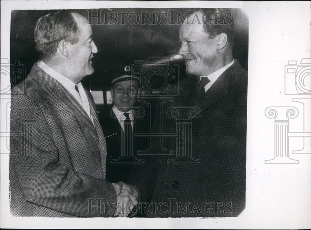 Press Photo U.S. Senator Hubert S. Humphrey &amp; Herr Willy Brandt - Historic Images