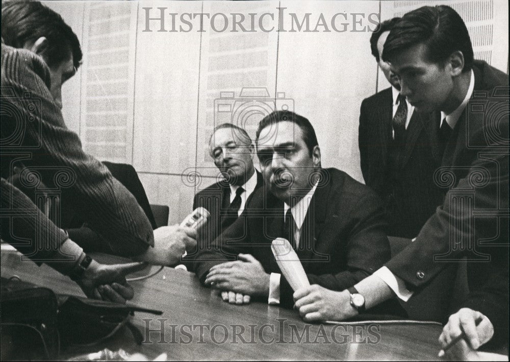 1968, French Francisco Minister Francois Ortoli At Press Conference - Historic Images