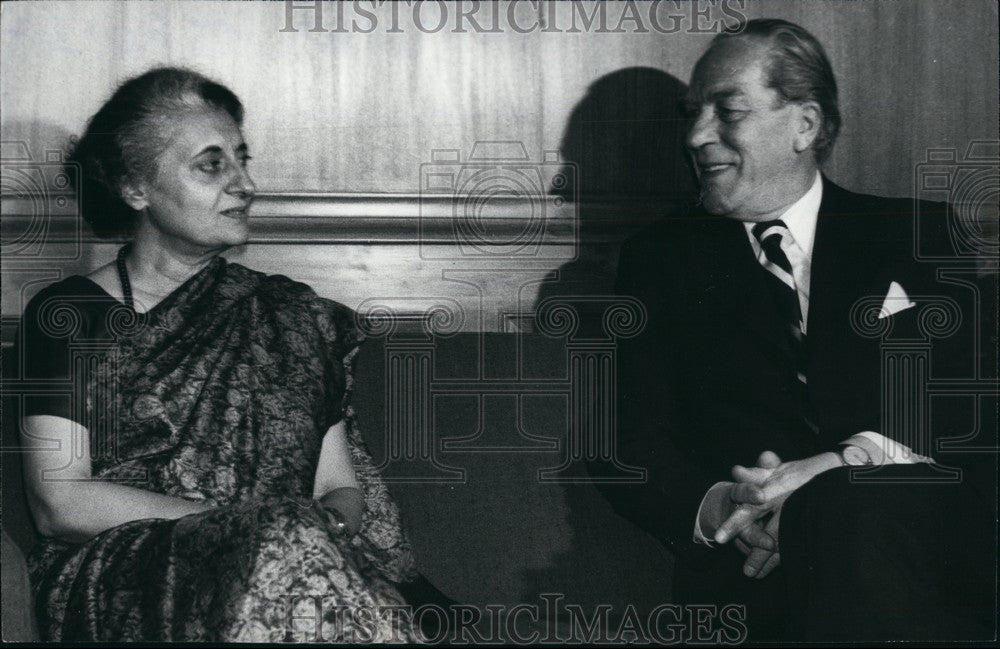 1976 Swedish Minister Foreign Affairs Sven Andersson Meets Gandhi - Historic Images