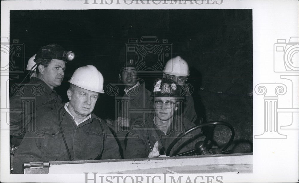 1975 Israeli Premier Yitzak Rabin Visiting Timna Copper Mine - Historic Images