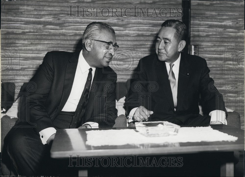 1967, Prime Minister Dudley Senanay Ceylon Eisaku Sato Japan Tokyo - Historic Images