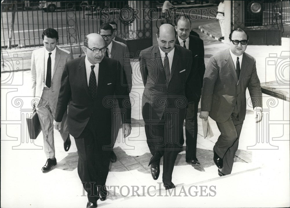 Press Photo Mahmoud Riad, Hassan Sabryel Kholy at Arab League Council meeting - Historic Images