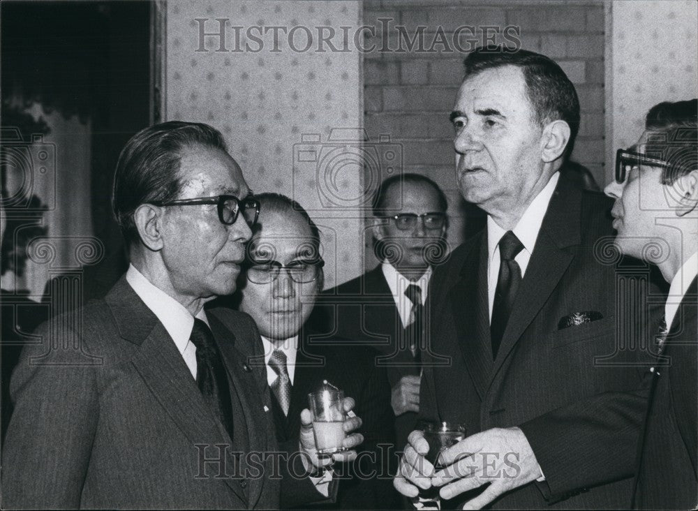 1976 Press Photo Japanese Prime Minister Takeo Miki At Reception For Soviet - Historic Images