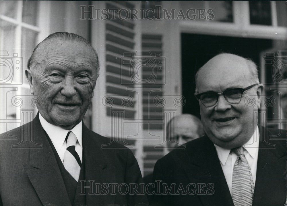 1962 Press Photo Paul Henry Spaak &amp; Dr. Adenauer - KSB74747 - Historic Images