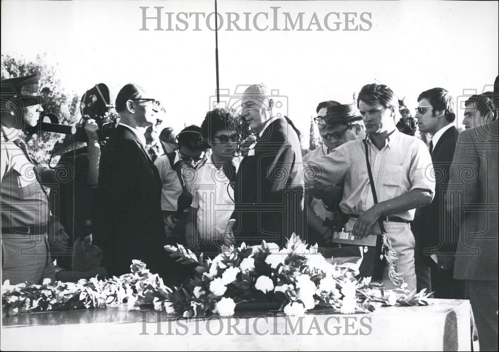 1971 Press Photo West German Foreign Minister Walter Scheel Visiting Israel - Historic Images