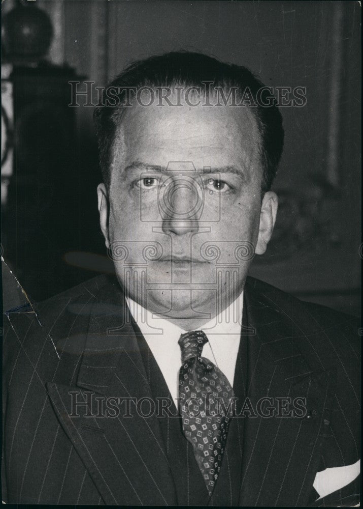1956 Moroccan Minister Lacoste Portrait Wearing Striped Suit - Historic Images
