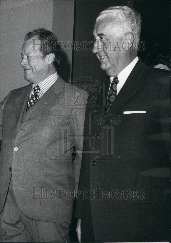 1973 Press Photo German Chancellor Willy Brandt Visiting Yugoslavia - KSB75235 - Historic Images