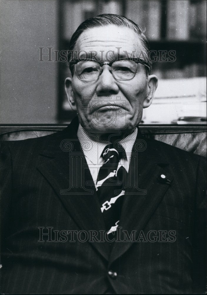 Press Photo Etsusaburo Shiina, one of the senior members of the Liberal Democrat - Historic Images