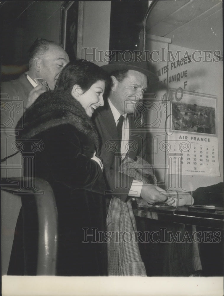 1957 Actors see own film as spectators-Historic Images