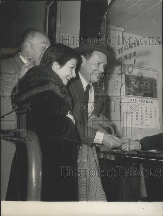 1957 Actors see own film as spectators-Historic Images