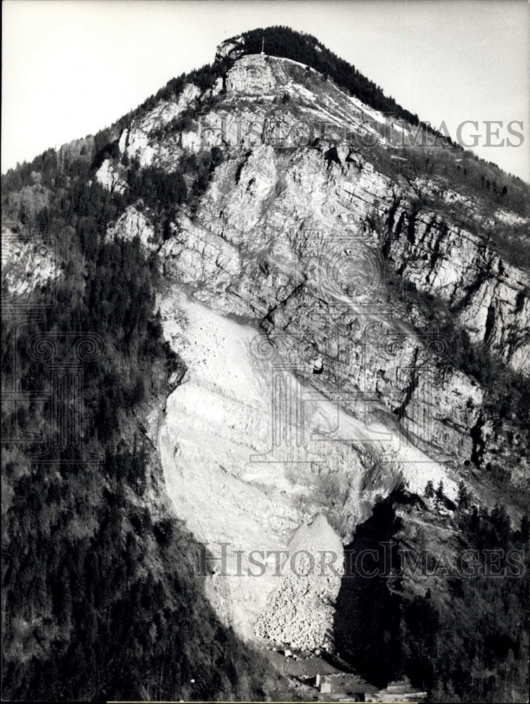 1974 Schwarzberg Mountain,Land ship of 60:000 Cubic Meter Rock-Historic Images