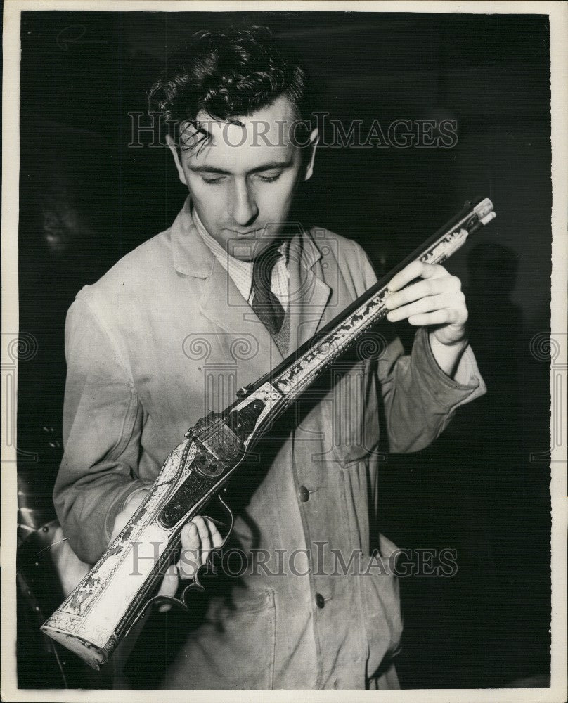 1952 Press Photo 1590 German Gun, City of Stetein - Historic Images