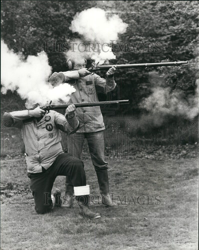 1979 Press Photo Anglo-French Competition fro Muzzle-Loading weapons at Bisley - Historic Images