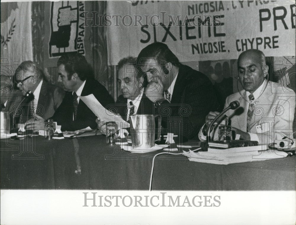 1978 Press Photo Yusef el Sebai, A Michaelides, Vassos Lyssarides - KSG08079 - Historic Images