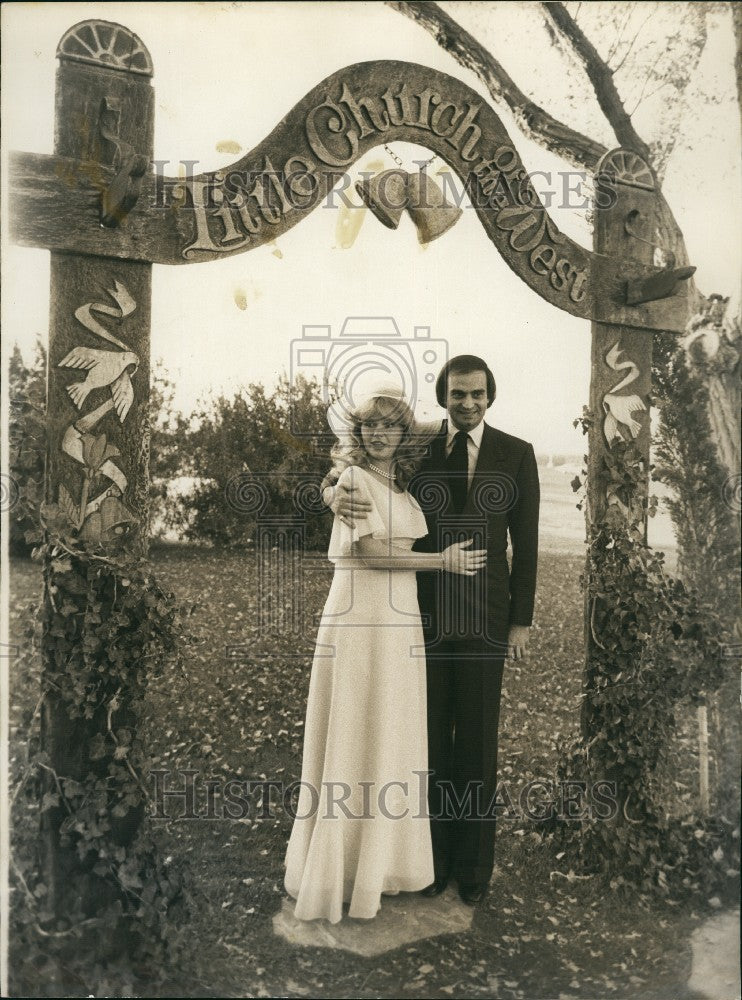 1977, Jeane Manson & Husband Anfre Djaoui, Las Vegas Church Wedding - Historic Images