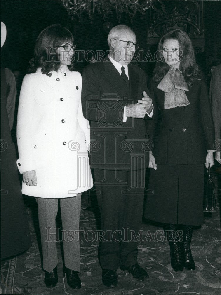 Press Photo Italian President Republic Giuseppe Saragat Sophia Loren Actress - Historic Images