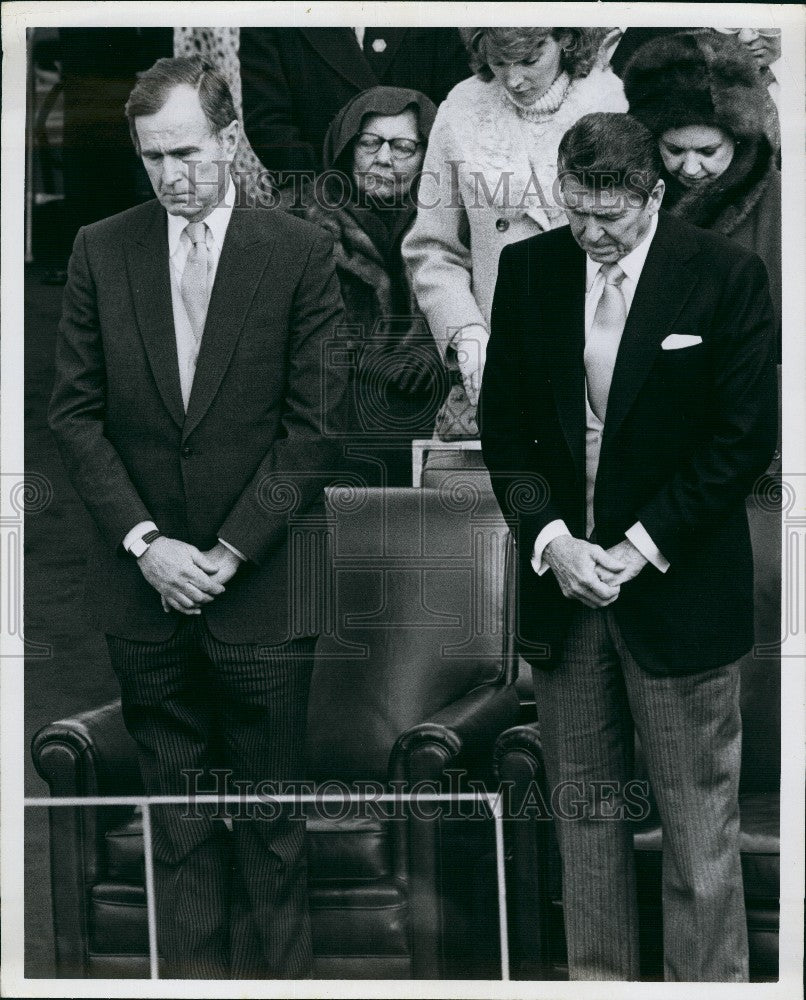 Press Photo President Reagan & VPBush - Historic Images