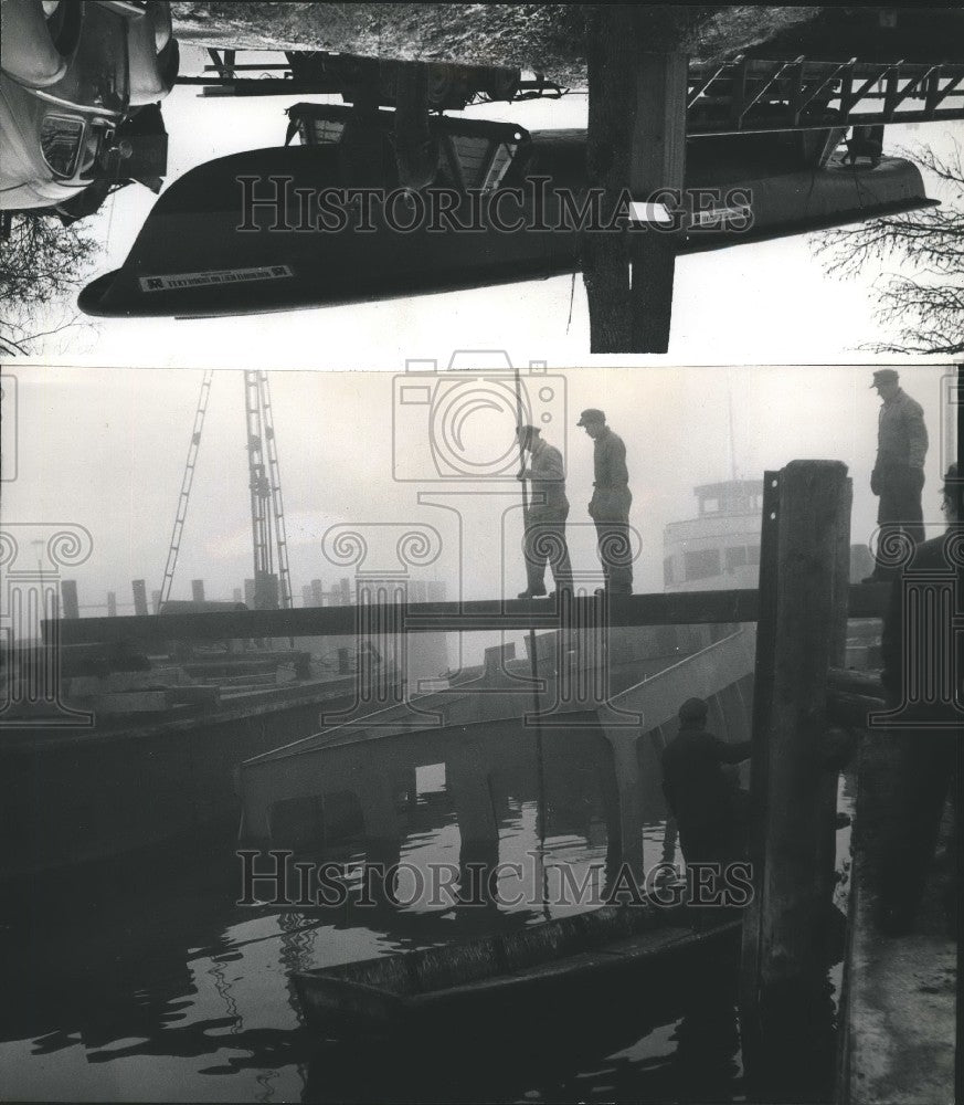 1956 Press Photo Passenger ship "Herrsching" in Ammersee Germany. Sunk. - Historic Images