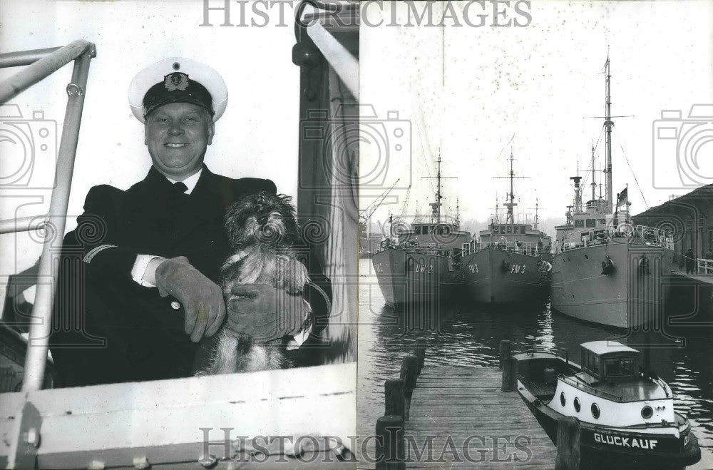 1957 Press Photo The Marines of West German Federal Government on a visit - Historic Images