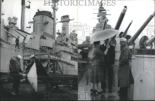 1956, US Ship Des Moines in Hamburg. - KSG17023 - Historic Images