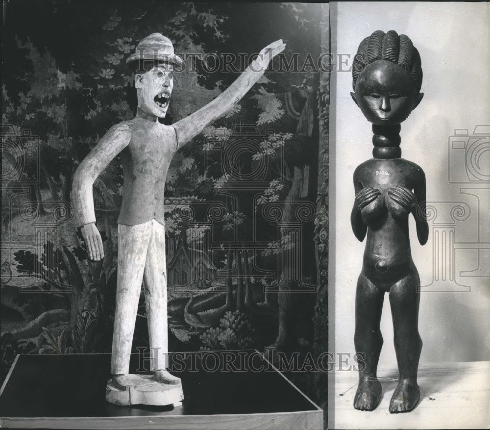 1956 Press Photo African and Oceanian art exhibition in Bonn - Historic Images