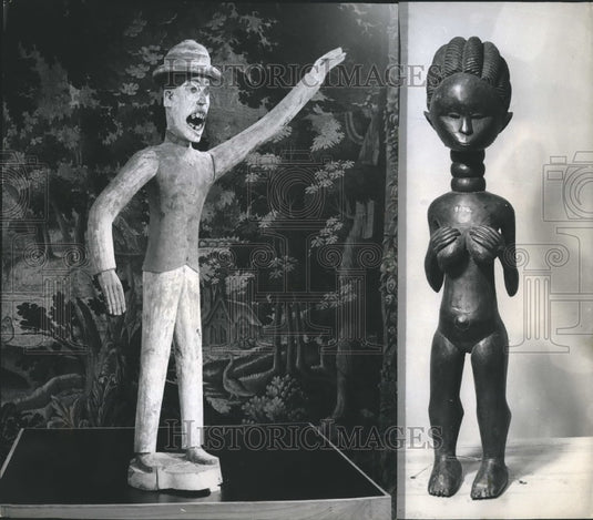 1956 Press Photo African and Oceanian art exhibition in Bonn - Historic Images