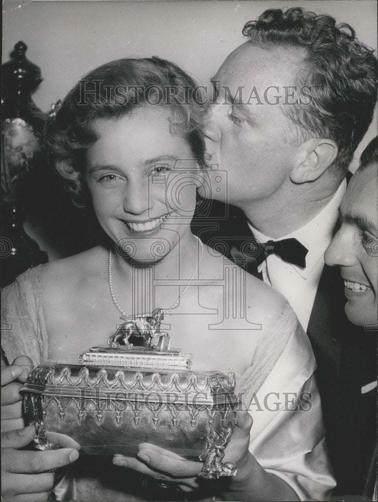 1954 Press Photo Maria Schell and Helmut Kautner at International Film Festival-Historic Images