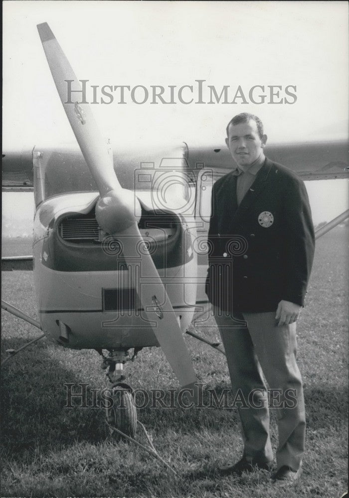 1960 Ingemar Johansson with plane  - Historic Images