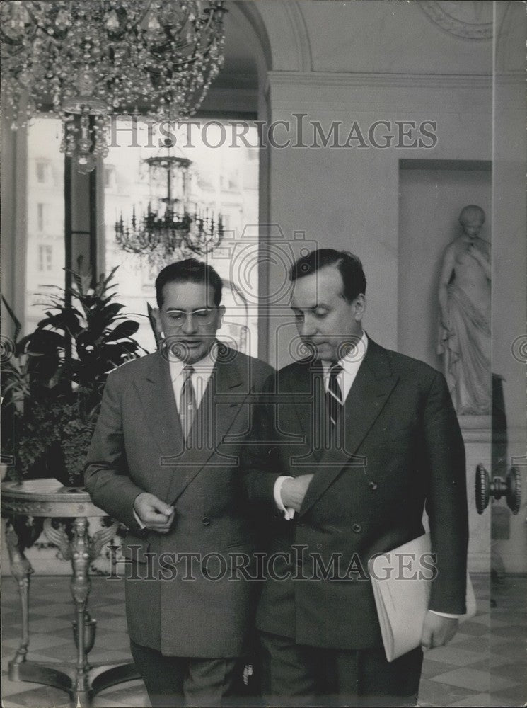 1959 Press Photo Ministers Meet About Algeria - KSK01647-Historic Images