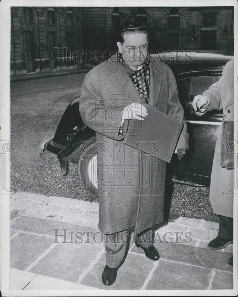 1959 Press Photo Departmental Delegate Jacques Soustelle with Prime Minister. - Historic Images