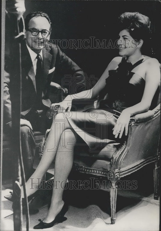 1963, Princess Soraya & Producer Dino de Laurentis - KSK01929 - Historic Images