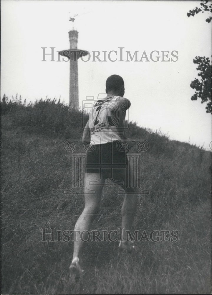 1966 Pentathlete Fraundurfer runs 4,000m preparatory Munich course. - Historic Images