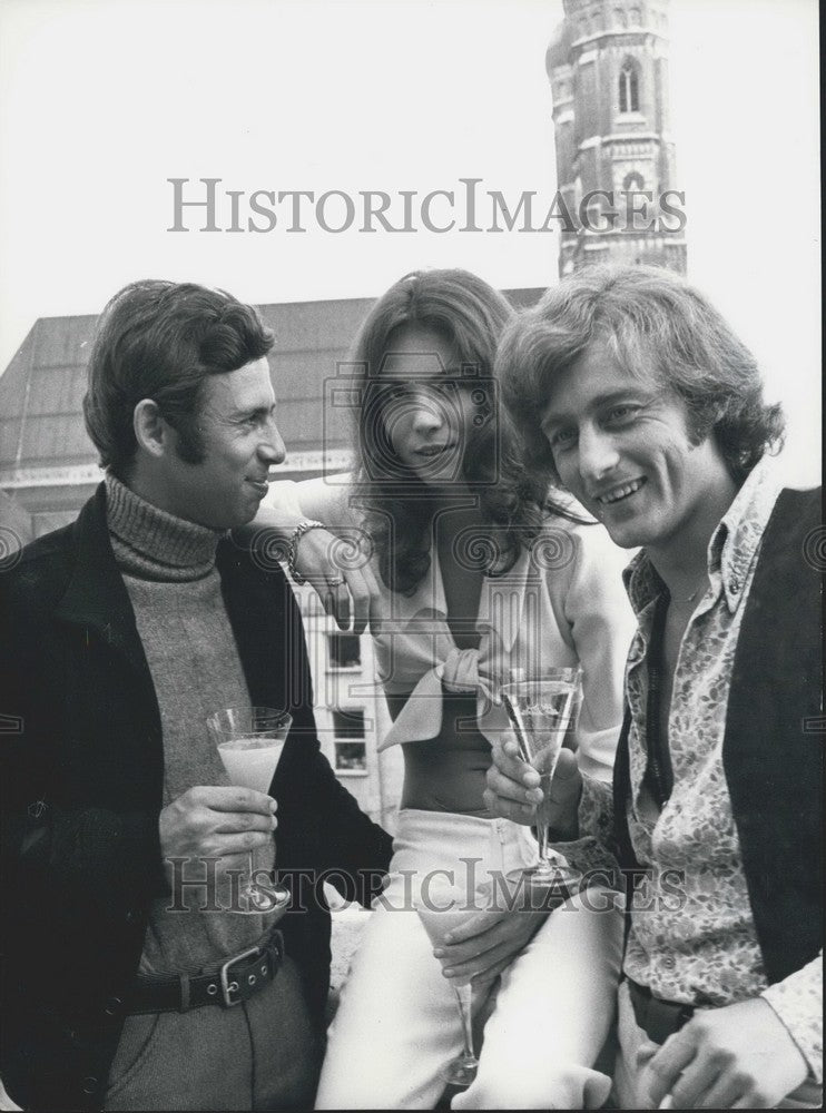 1969 Press Photo Willy Bogner, Iris Berber, and Joachim Richter in &quot;Liebe 600&quot; - Historic Images
