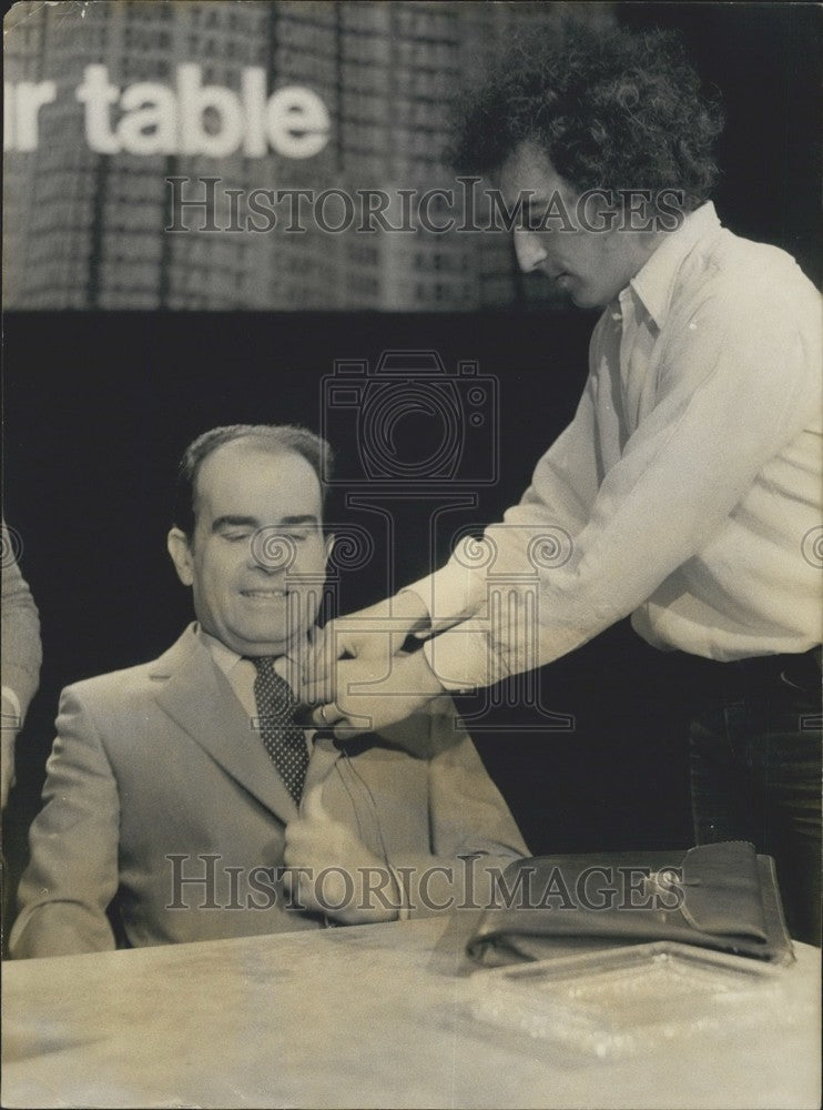 1981, Georges Marchais Receives TV Show Touch Up - KSK04585 - Historic Images