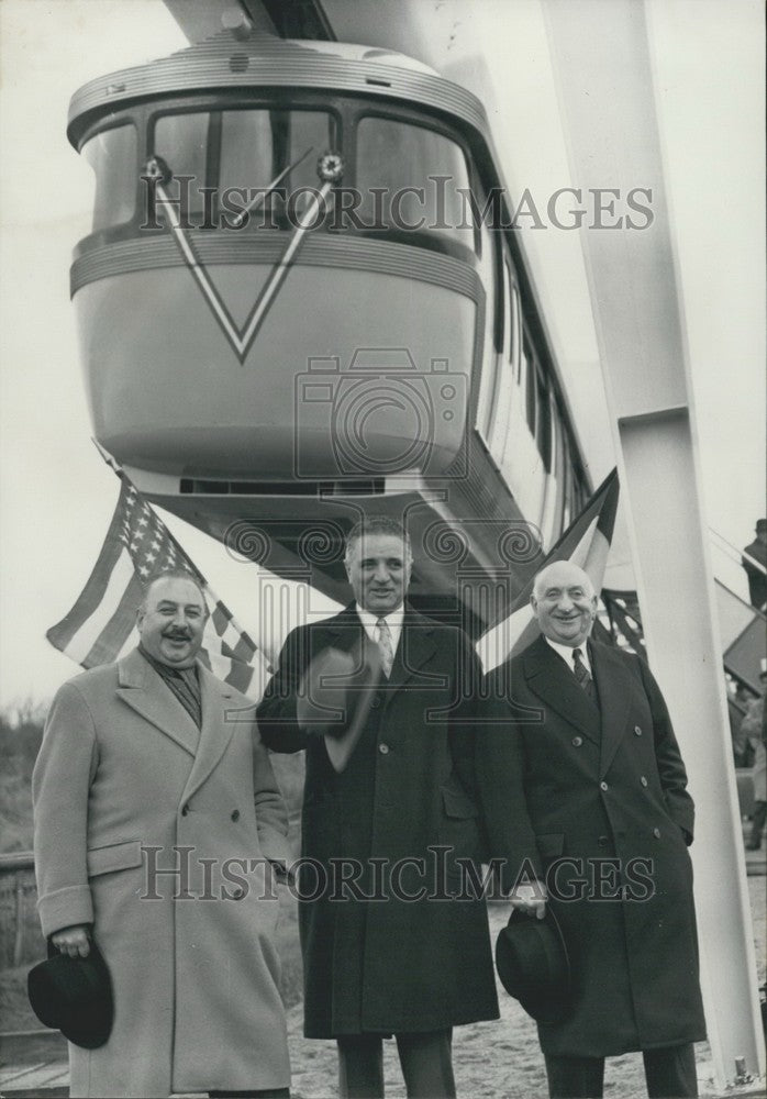 1960, Gaston Devraigne, Mr. George Christopher, and Mr. Massoni - Historic Images