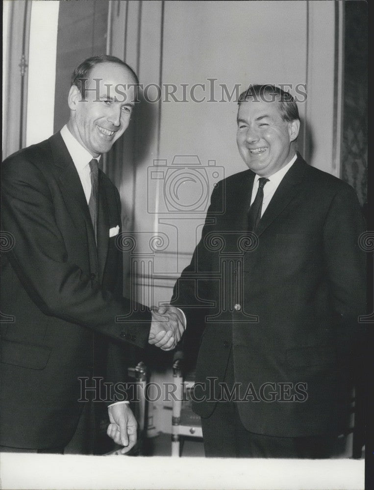 1965, Giscard d'Estaing and James Callaghan Talk Finances - KSK04775 - Historic Images