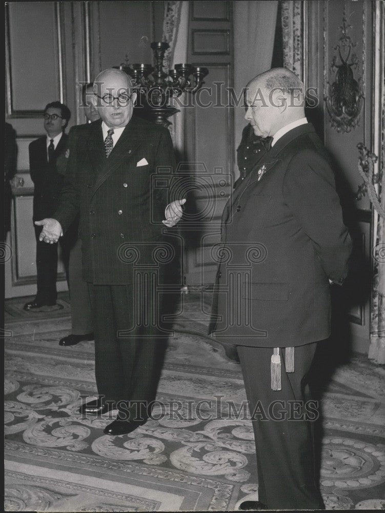 1954 Press Photo Le Troquer and Vincent Auriol - Historic Images