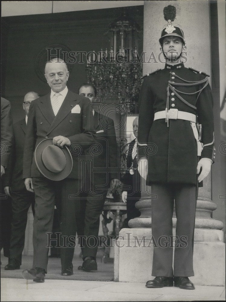 1962 Press Photo Gaetano Martino Leaves Elysee Palace - Historic Images