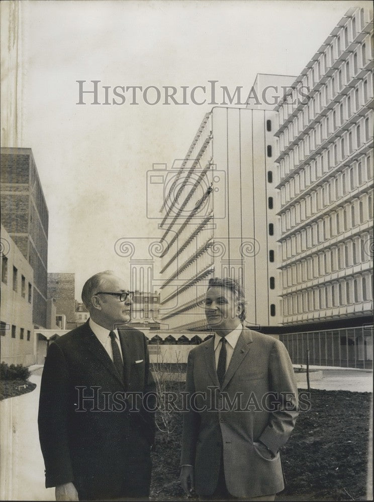 1970 Yves Leguen &amp; Bernard Zehrfuss Visit UNESCO Building - Historic Images