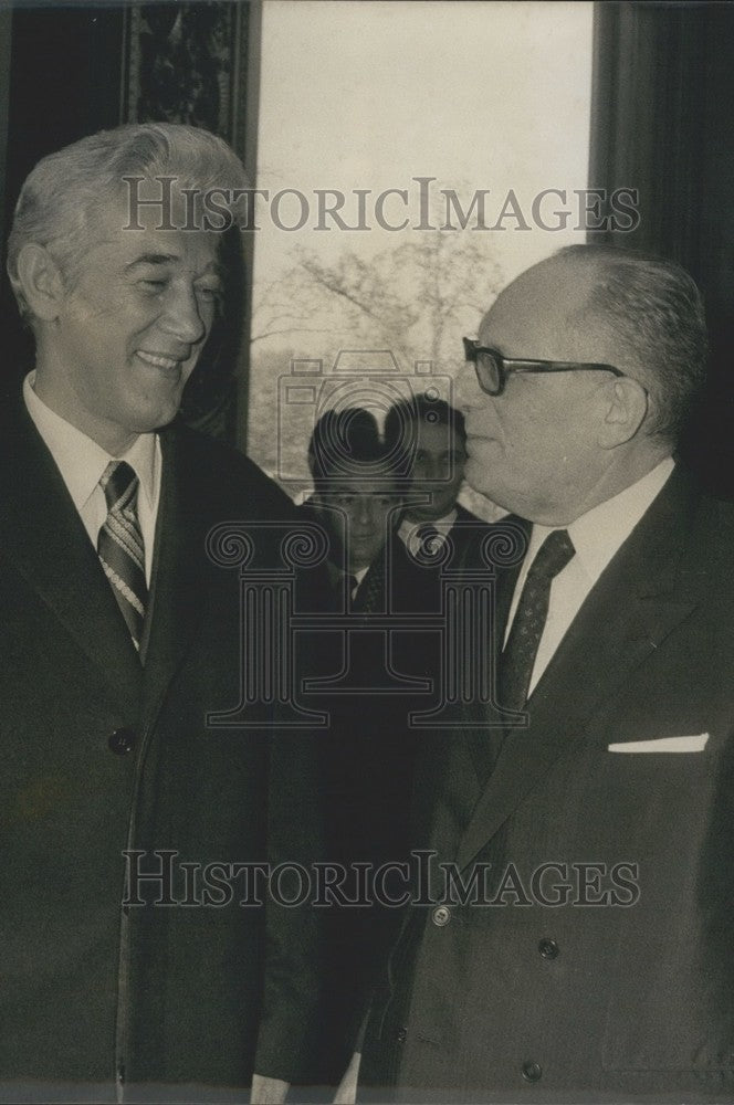 1971 Ministers of Foreign Affairs Manesco and Schumann  - Historic Images