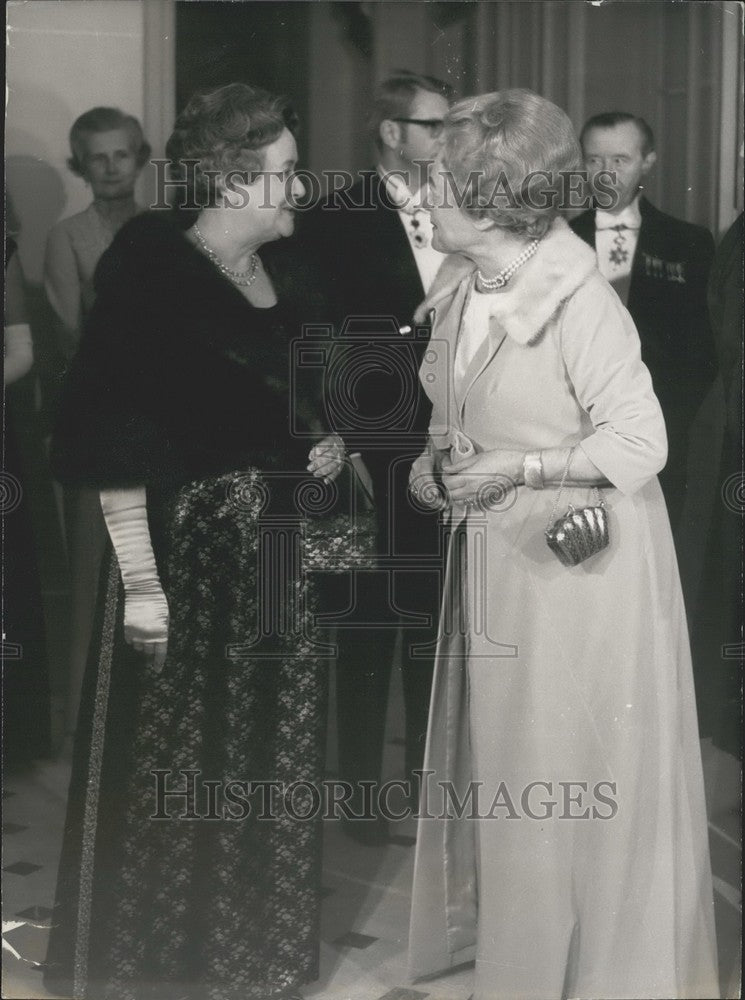 1968 Mrs. de Gaulle &amp; Mrs. Luebke Attend German Embassy Opening - Historic Images